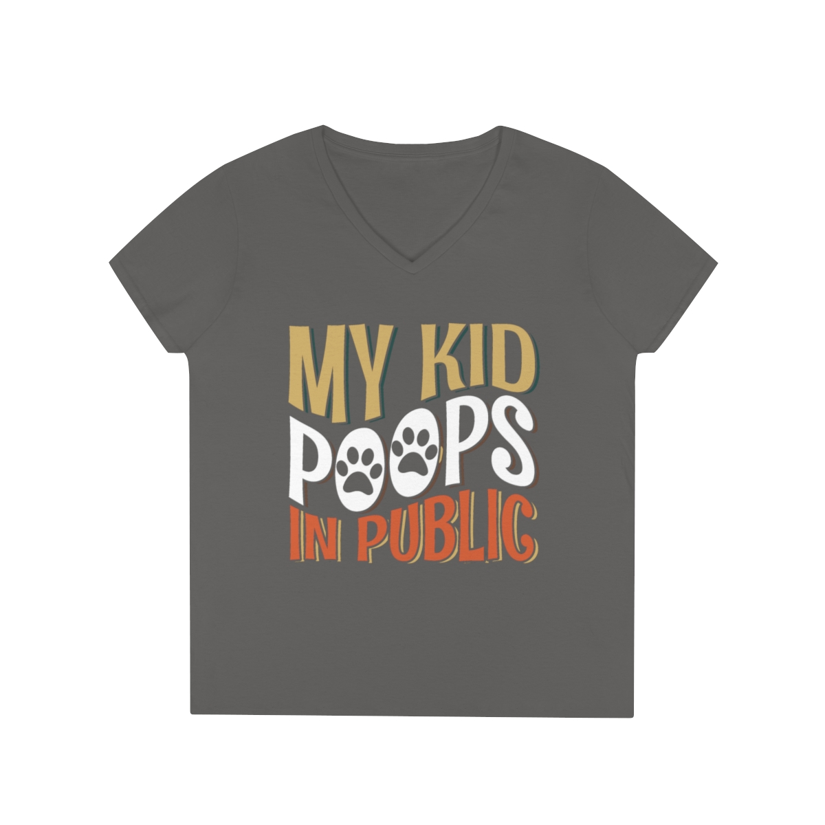 My Kid Poops In Public V-Neck Shirt - Image 10