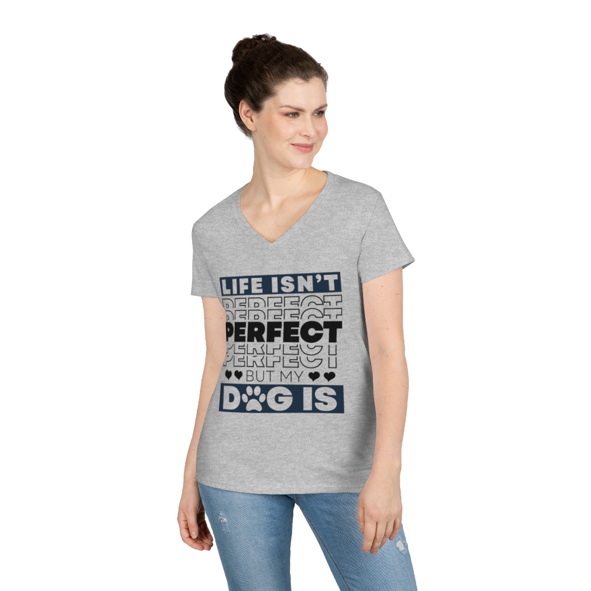 Life Isn't Perfect V-Neck Shirt - Image 9