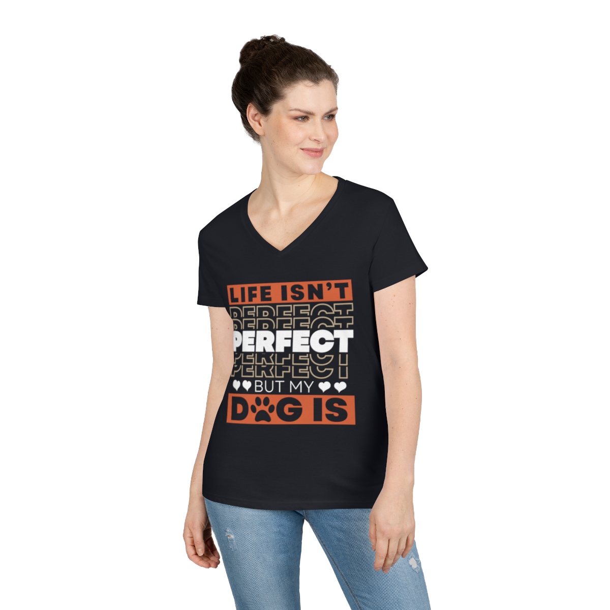 Life Isn't Perfect V-Neck Shirt - Image 6